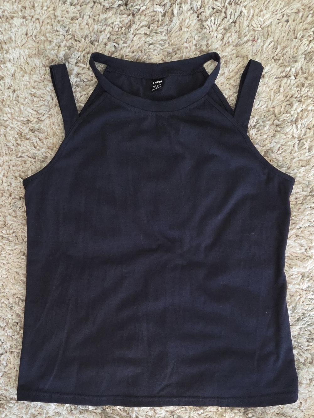 SHEIN Black Double-Strap Halter Tank